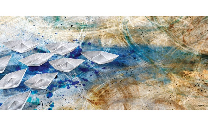 ΠΙΝΑΚΑΣ  ΖΩΓΡΑΦΙΚΗΣ ΜΕ ΧΑΡΤΙΝΑ ΚΑΡΑΒΑΚΙΑ